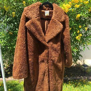 Long Brown Teddy Coat